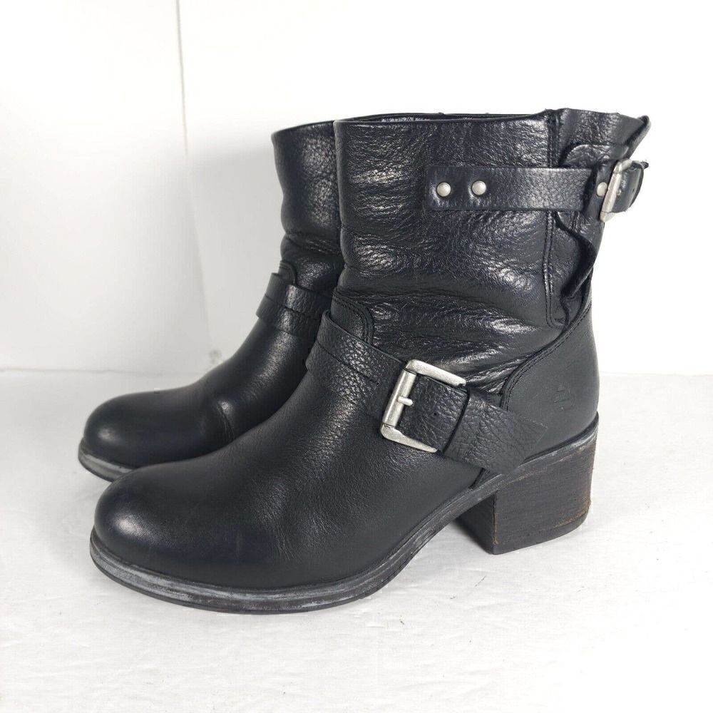 Bull Boxer Women’s US 6,5 EU 37 Black Leather Pull On Riding Boots Booties